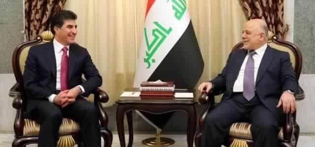 العبادي و بارزاني يؤكدان على معالجة التحديات والعمل المشترك