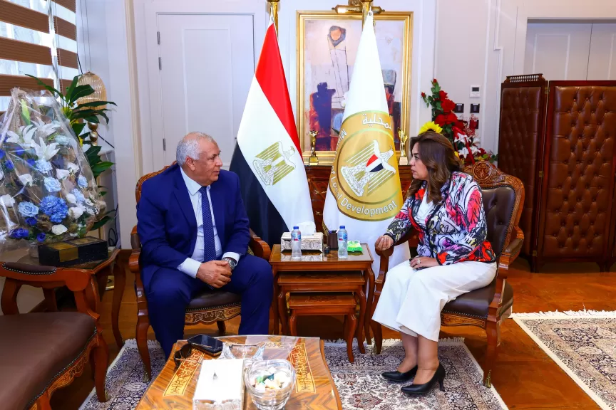 وزيرة التنمية المحلية تتابع مع محافظ الوادي الجديد الموقف التنفيذي للمشروعات التنموية والخدمية