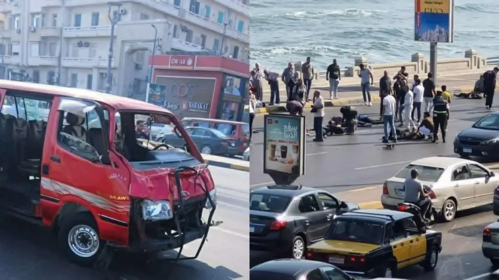 حبس السائق المتسبب في مصرع شخصين وإصابة 7 آخرين بحادث على كورنيش الإسكندرية