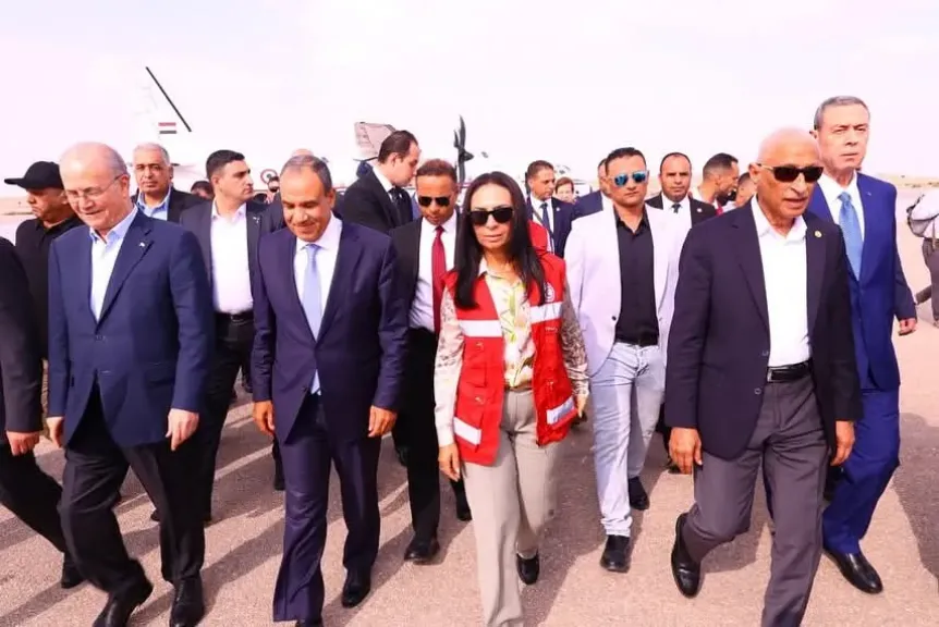 وزيرة التضامن تصل العريش رفقة وزير الخارجية ورئيس الوزراء الفلسطيني