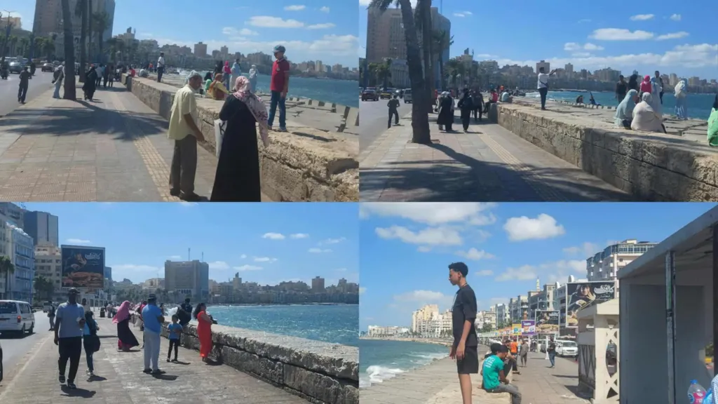 الإسكندرية.. غلق الشواطئ يحول وجهة الأسر والمصطافين إلى الكورنيش هربا من حرارة الجو