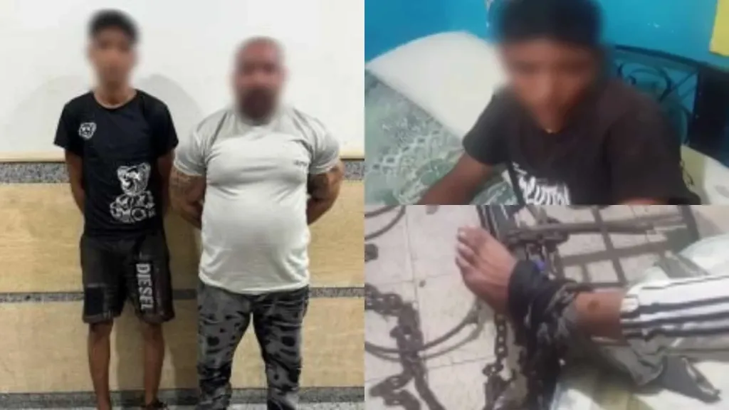 الأمن يكشف تفاصيل تقييد أب لنجله بسلسلة حديدية في الجيزة لمنعه من تعاطي المخدرات
