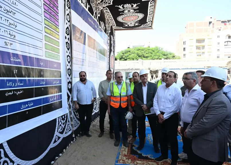 رئيس الوزراء يتفقد الأعمال الإنشائية لمشروع مستشفى أشمون المركزي الجديد