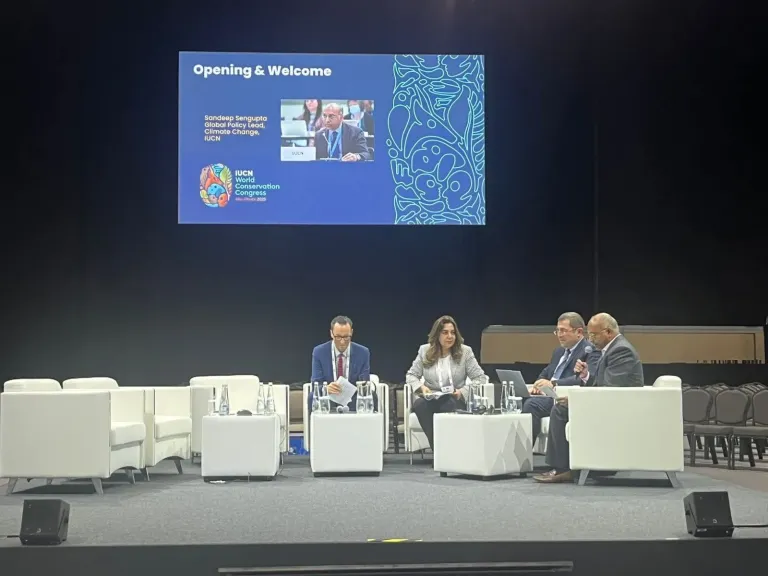 وزيرة التنمية المحلية تلقي الكلمة الافتتاحية لجلسة “مبادرة ENACT” بالمؤتمر العالمي للحفاظ على الطبيعة في أبوظبي