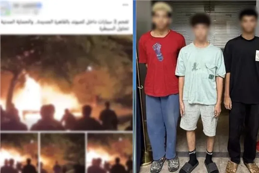 شباب يثيروا الرعب في التجمع الخامس والخسائر كبيرة في الممتلكات وقوات الحماية المدنية تتدخل