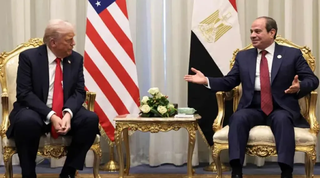 السيسي وترامب يعقدان جلسة مباحثات لبحث سبل دعم الاستقرار في الشرق الأوسط