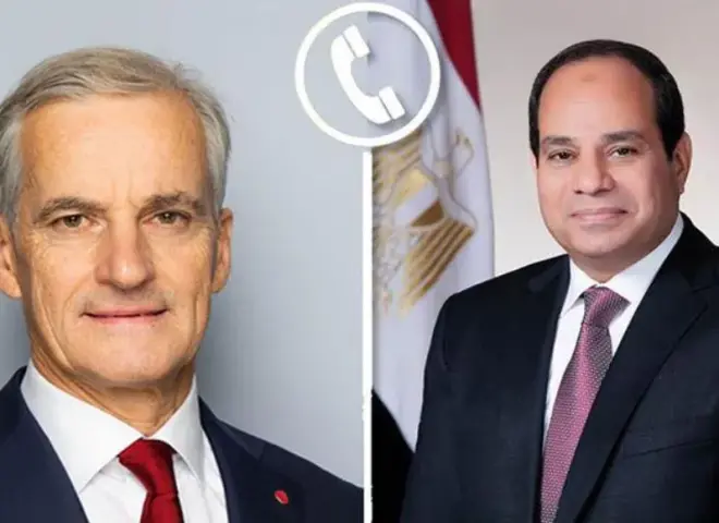 خلال اتصال هاتفي.. رئيس وزراء النرويج يؤكد للسيسي دعم اتفاق شرم الشيخ وإعادة إعمار غزة