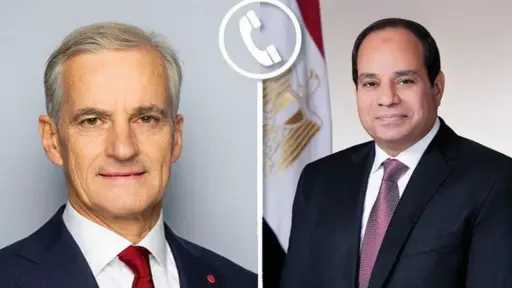 خلال اتصال هاتفي.. رئيس وزراء النرويج يؤكد للسيسي دعم اتفاق شرم الشيخ وإعادة إعمار غزة