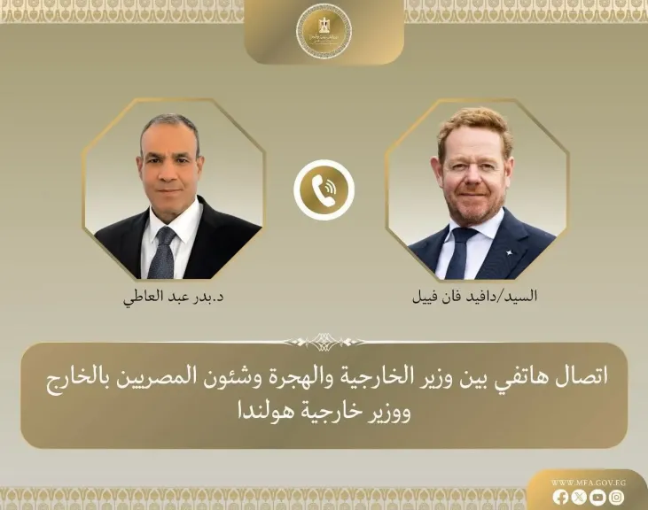 اتصال هاتفي بين وزير الخارجية ونظيره الهولندي اتصال هاتفي بين وزير الخارجية ونظيره الهولندي