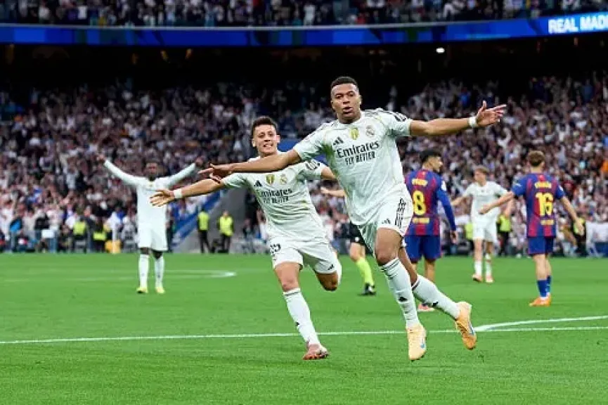 ريال مدريد يتفوق على برشلونة بثنائية في الشوط الأول من الكلاسيكو ريال مدريد يتفوق على برشلونة بثنائية في الشوط الأول من الكلاسيكو