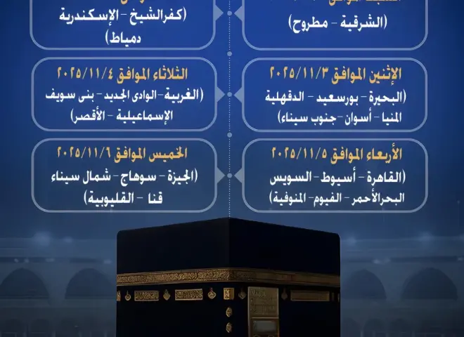 وزارة الداخلية تعلن بدء إجراء قرعة الحج لعام 1447هـ / 2026م بعدد من مديريات الأمن وزارة الداخلية تعلن بدء إجراء قرعة الحج لعام 1447هـ / 2026م بعدد من مديريات الأمن