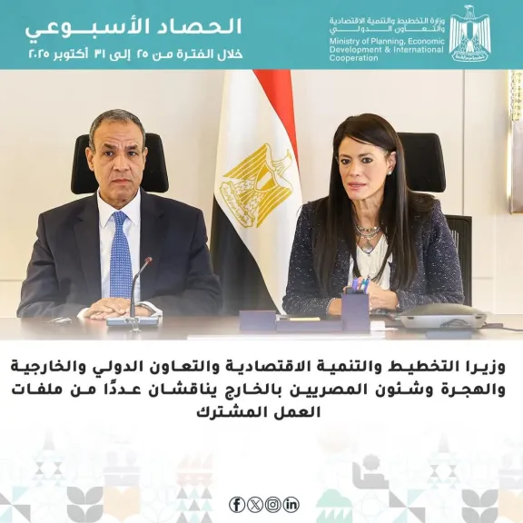 وزارة التخطيط والتنمية الاقتصادية والتعاون الدولي تصدر الحصاد الأسبوعي لأنشطة وفعاليات الوزارة وزارة التخطيط والتنمية الاقتصادية والتعاون الدولي تصدر الحصاد الأسبوعي لأنشطة وفعاليات الوزارة