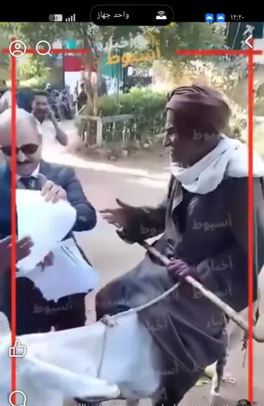”راكب علي الحمار” عجوز تسعيني يدلي بصوته في الانتخابات بمحافظة اسيوط