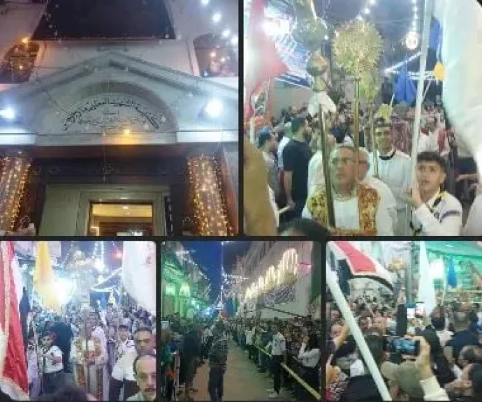 بالزفة والزغاريد.. كنسية غيط العنب بالإسكندرية تحتفل بالليلة الختامية لمولد مارجرجس