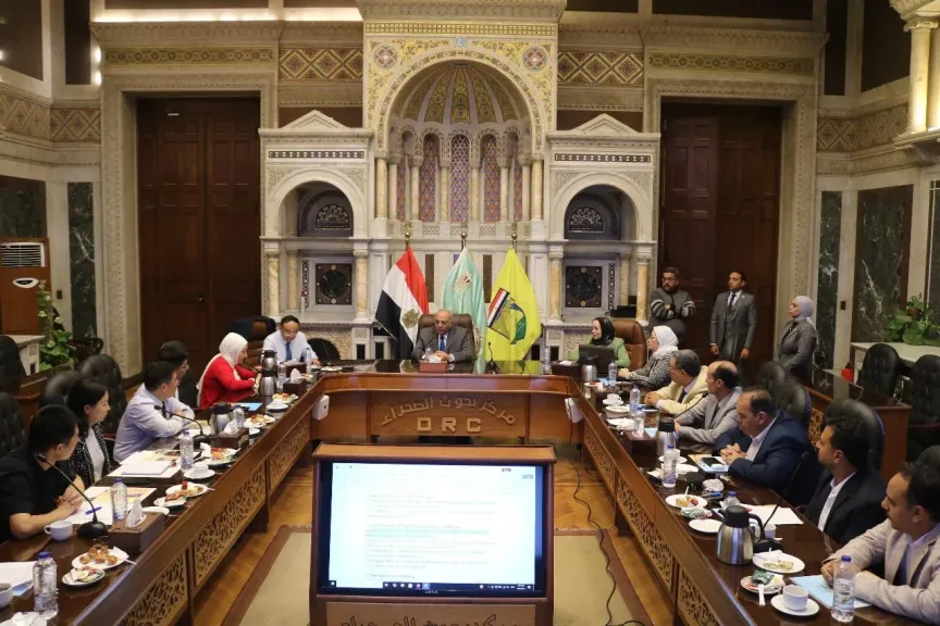 بحوث الصحراء يستقبل وفدا رفيع المستوى من جامعة چينچو الصينية لتعزيز التعاون العلمي