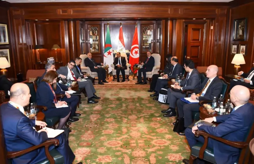 وزير الخارجية يعقد اجتماعاً ثلاثياً حول ليبيا مع نظيريه الجزائري والتونسي