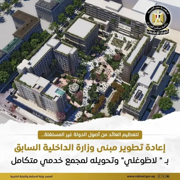 إعادة تطوير مبنى وزارة الداخلية السابق بـ ”لاظوغلي” وتحويله لمجمع خدمي متكامل