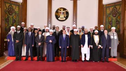 الرئيس عبد الفتاح السيسي يستقبل الوزراء ومفتي الدول ورؤساء المجالس والهيئات الإسلامية
