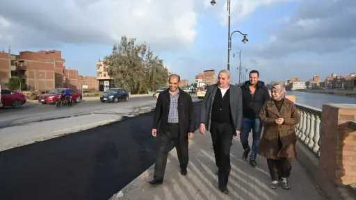 محافظ الغربية يتفقد رصف وتطوير كورنيش المحلة الجديد بنسبة تنفيذ 98٪