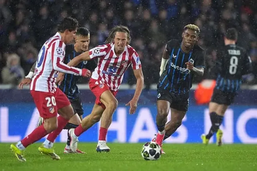 التشكيل الرسمي لمباراة أتلتيكو مدريد وكلوب بروج في دوري أبطال أوروبا