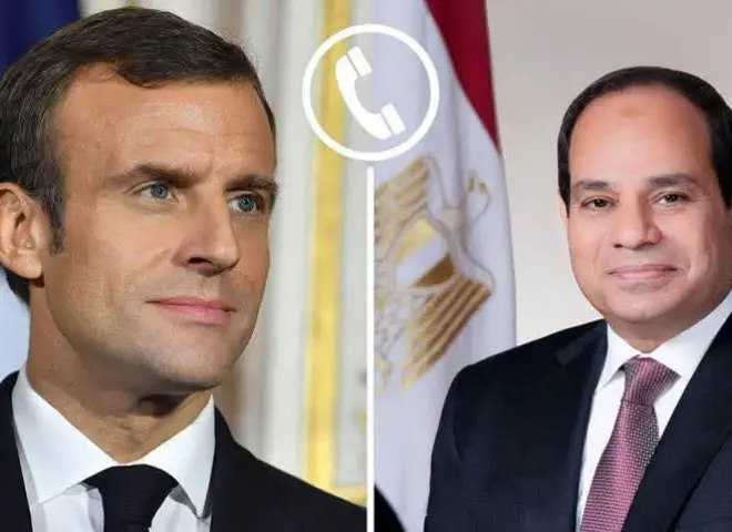 الرئيس السيسي ونظيره الفرنسي يشددان على ضرورة تنفيذ وقف إطلاق النار في غزة