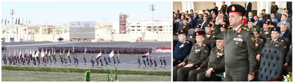وزير الدفاع يشهد حفل انتهاء فترة الإعداد العسكري لطلبة الأكاديمية العسكرية المصرية والكليات العسكرية