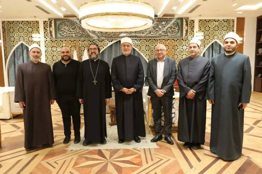 مفتي الجمهورية يستقبل وفدا من الكنيسة السريانية الأرثوذكسية للتهنئة بعيد الفطر