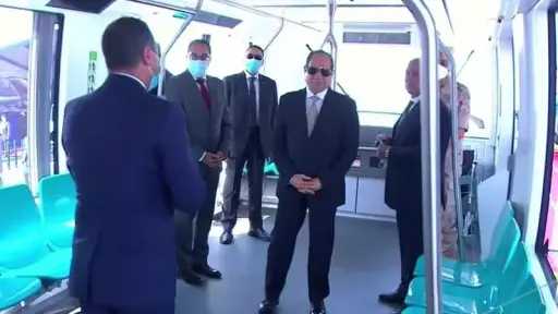 الرئيس السيسي يفتتح مونوريل شرق النيل ومنطقة النهر الأخضر بالعاصمة الجديدة