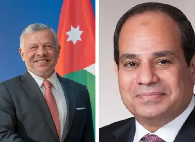الديوان الملكي الأردني: الملك عبدالله بحث مع الرئيس السيسي خطورة استمرار اعتداءات إيران على دول المنطقة