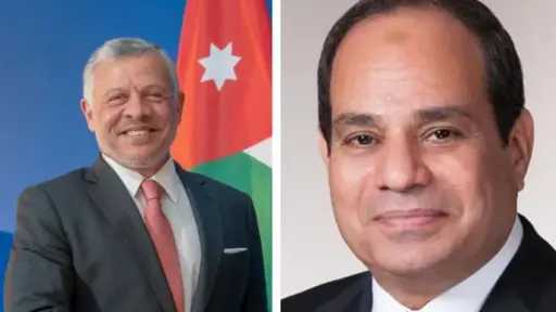 الديوان الملكي الأردني: الملك عبدالله بحث مع الرئيس السيسي خطورة استمرار اعتداءات إيران على دول المنطقة