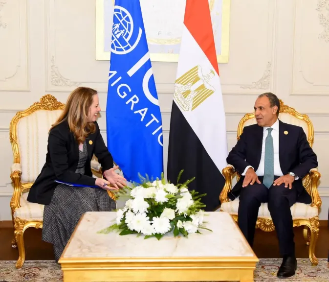 وزير الخارجية يلتقي المديرة العامة للمنظمة الدولية للهجرة