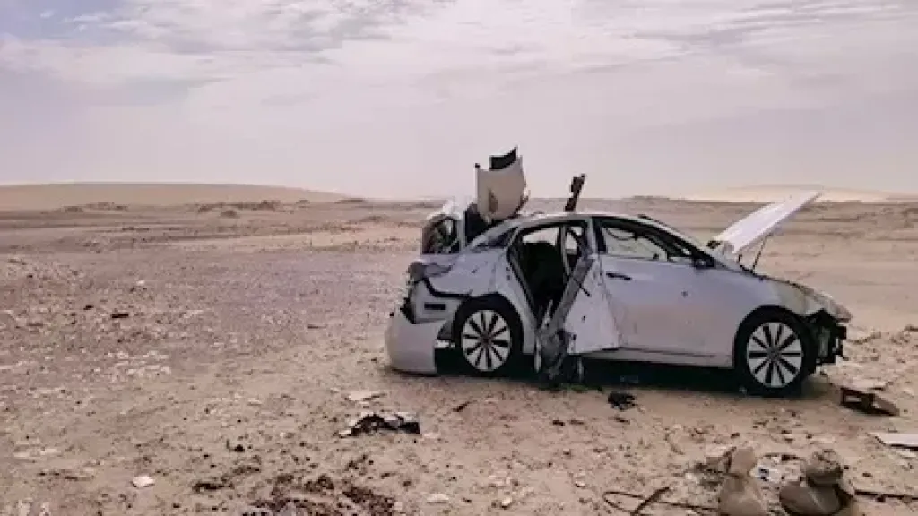 إصابة 5 أشخاص من أسرة واحدة في حادث انقلاب سيارة بالوادي الجديد