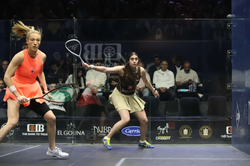 نور الشربيني تتأهل لنهائي بطولة الجونة للإسكواش وتضرب موعدا مع هانيا الحمامي