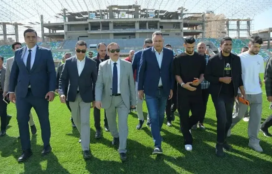 محافظ بورسعيد يتفقد سير العمل باستاد المصري ويوجه بتكثيف الجهود