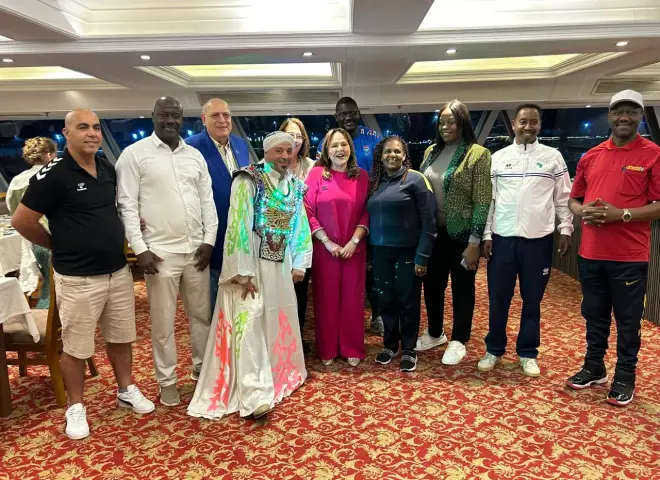 عايدة إسماعيل تقيم حفل عشاء لوفود بطولة أفريقيا للأندية للكرة الطائرة سيدات بالقاهرة