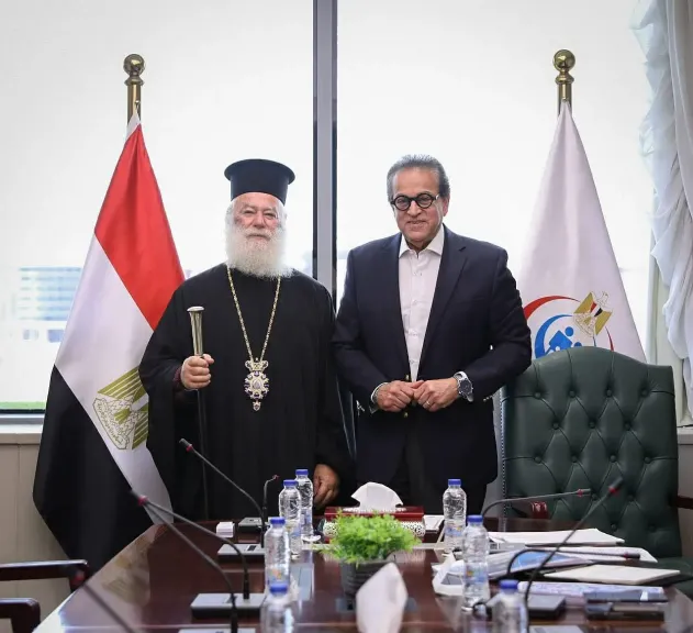 وزير الصحة يستقبل بابا الروم الأرثوذكس لبحث إنشاء مستشفى بالإسكندرية