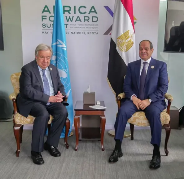 السيسي وجوتيريش يشددان على دعم الأمن الإقليمي وتعزيز دور الأمم المتحدة في مواجهة الأزمات الإنسانية