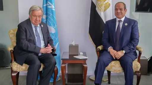 السيسي وجوتيريش يشددان على دعم الأمن الإقليمي وتعزيز دور الأمم المتحدة في مواجهة الأزمات الإنسانية
