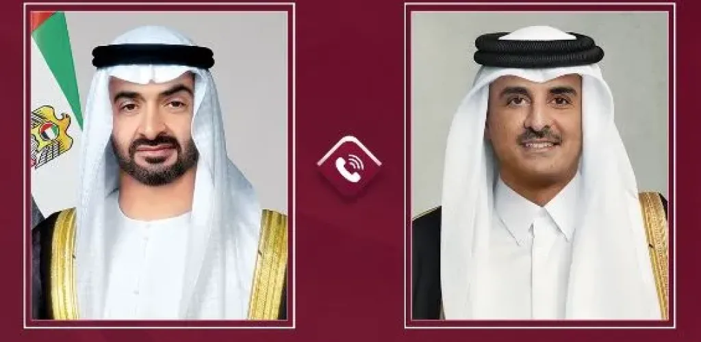 أمير قطر ورئيس الإمارات يبحثان جهود تعزيز الحلول السياسية لدعم أمن المنطقة
