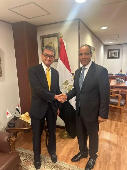 وزير الخارجية يلتقي رئيس لجنة العلاقات الخارجية بالحزب الليبرالي الديمقراطي الحاكم