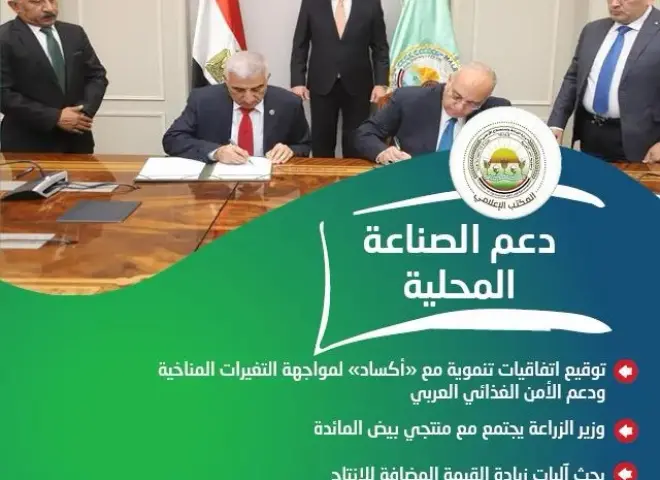 quot;الزراعةquot; تستعرض جهودها في دعم المزارعين وتحقيق الأمن الغذائي خلال الاسبوع الثاني من يونيو الجاري
