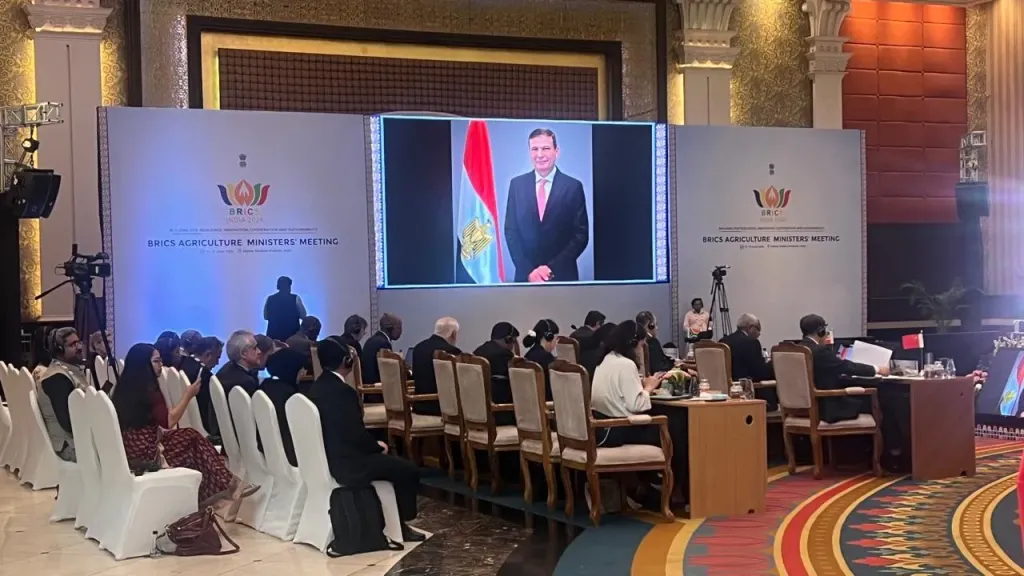 وزير الزراعة: أمام مؤتمر quot;بريكسquot; بالهند: نتبنى سياسات تعزيز الامن الغذائي وتمكين صغار المزارعين