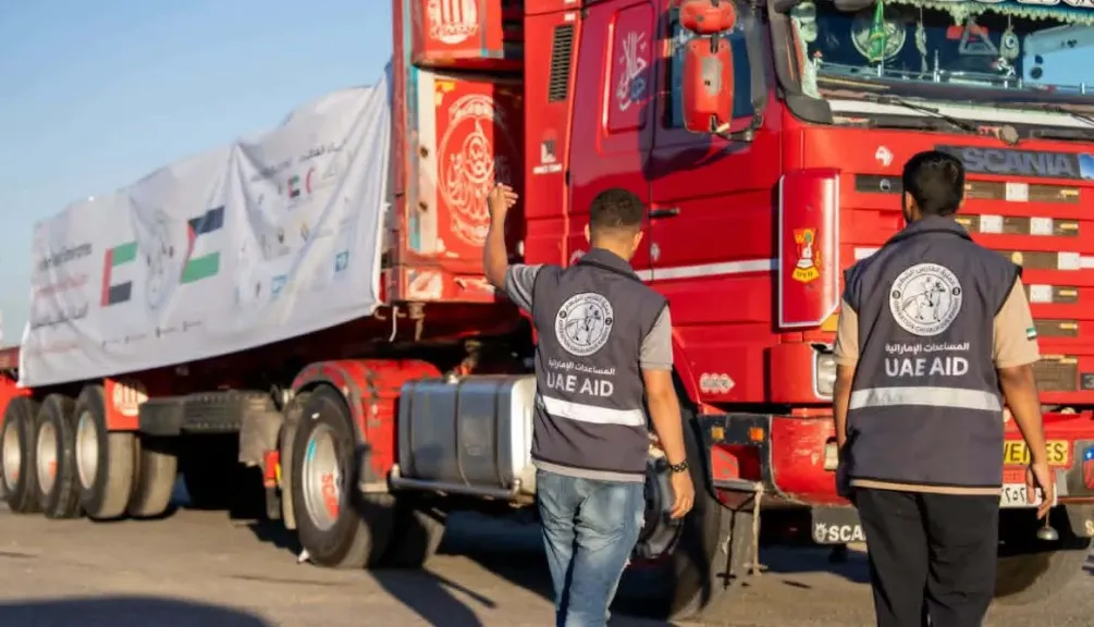 إدخال قوافل مساعدات إماراتية إلى غزة تحمل 544 طنا من المواد الإغاثية