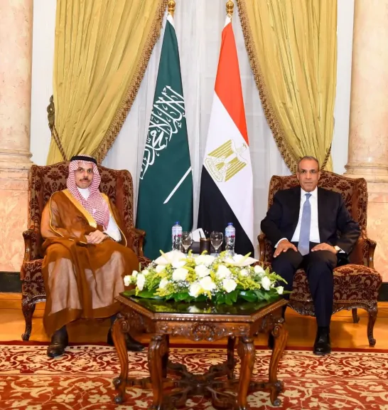 وزير الخارجية يبحث مع نظيره السعودي سبل تعزيز العلاقات الثنائية والتطورات الإقليمية