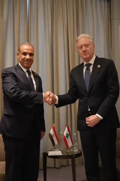 وزير الخارجية يلتقي نظيره اللبناني على هامش مجلس جامعة الدول العربية