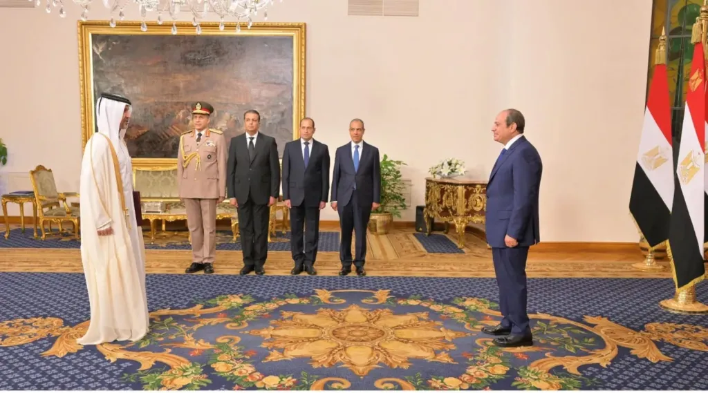 الرئيس يتسلم اوراق اعتماد الشيخ جاسم بن عبد الرحمن سفيرا لقطر