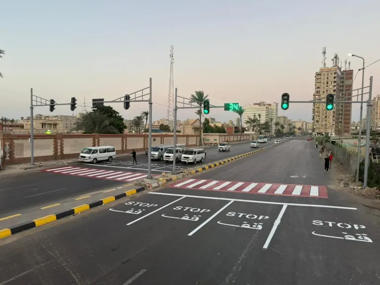 استجابةً لشكاوى المواطنين.. تركيب إشارة مرورية جديدة وتخطيط شارع مصطفى كامل أمام شارع البحرية