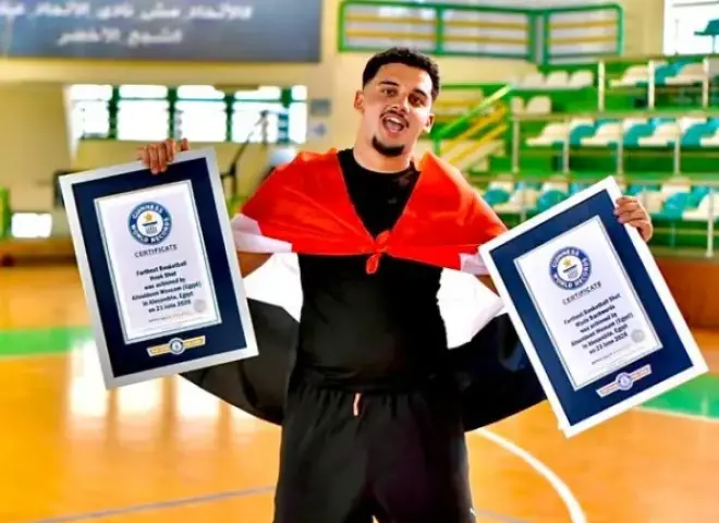 إنجاز مصري جديد.. علي الدين وسام يدخل موسوعة جينيس في كرة السلة