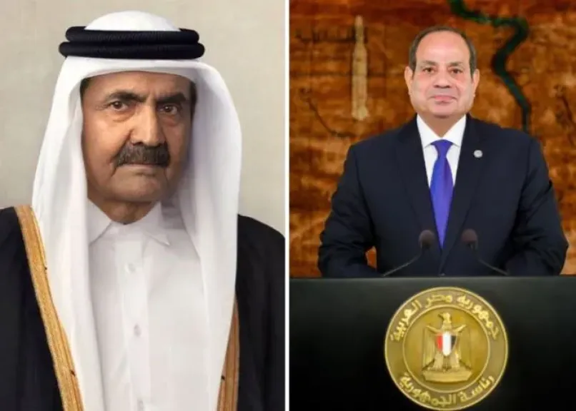 السيسي يعزي الشيخ تميم في وفاة أمير قطر السابق حمد بن خليفة