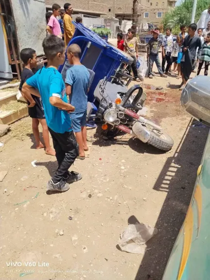 مصرع طفل وأصابة آخرين في حادث تصادم بمركز الغنايم أسيوط
